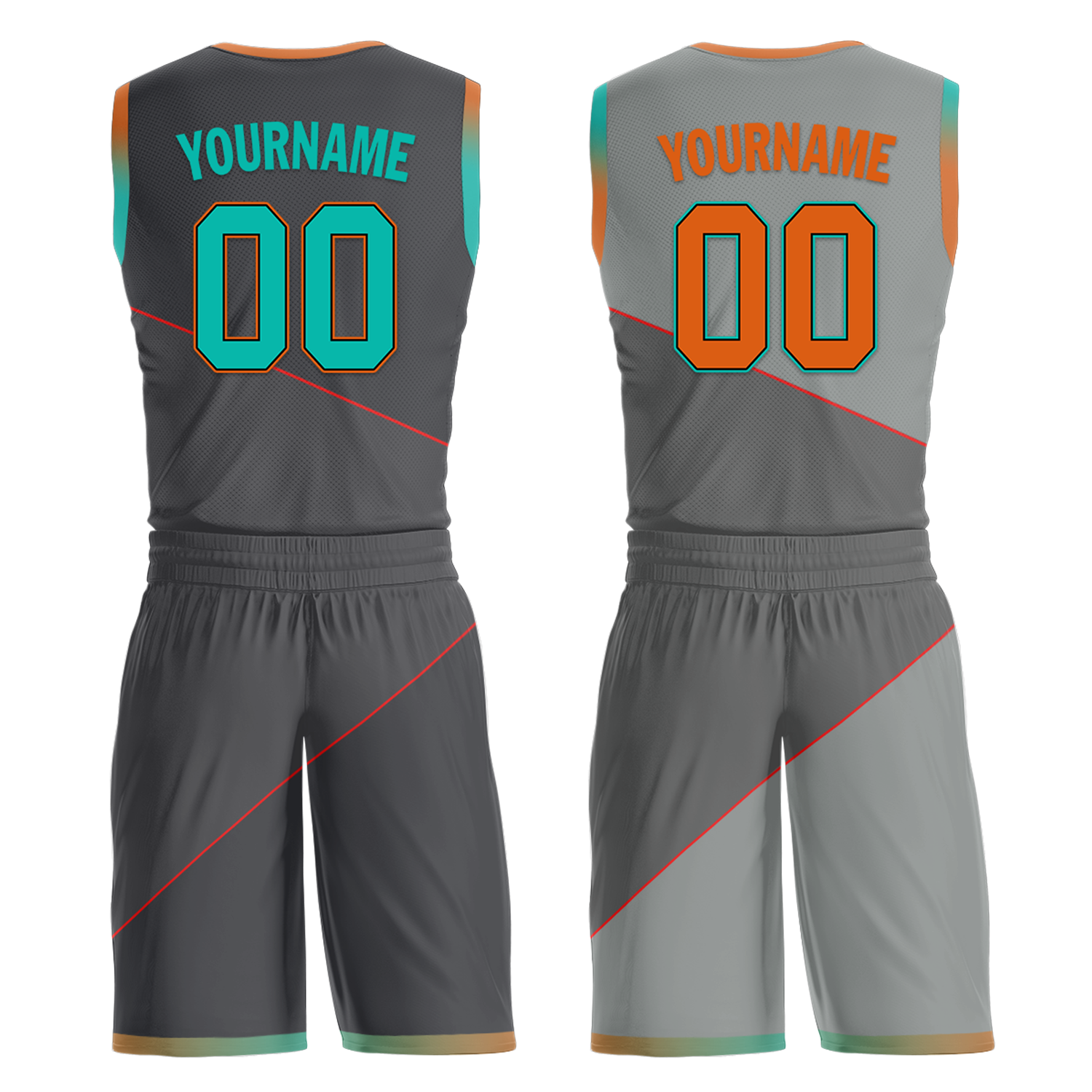 Custom Gray Classic Style Reversible Basketball Uniform Personalized Ordinary BBJR-D017024