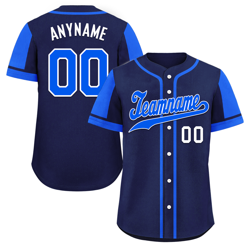 Custom Blue Raglan Sleeves Personalized Authentic Baseball Jersey BSBJ01-D017183