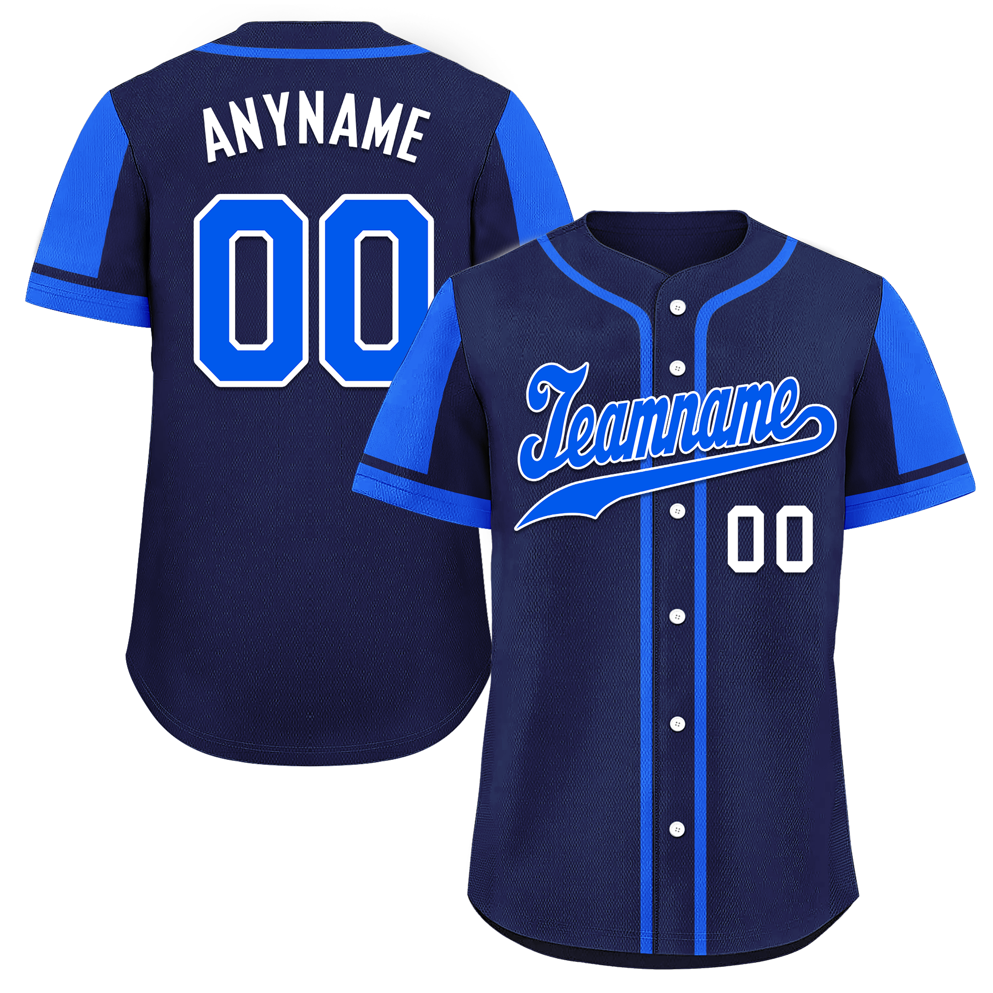 Custom Blue Raglan Sleeves Personalized Authentic Baseball Jersey BSBJ01-D017183
