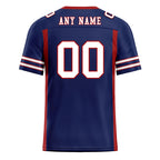 Custom Blue Red Striped Sleeves Personalized Authentic Football Jersey FBJ02-D06060
