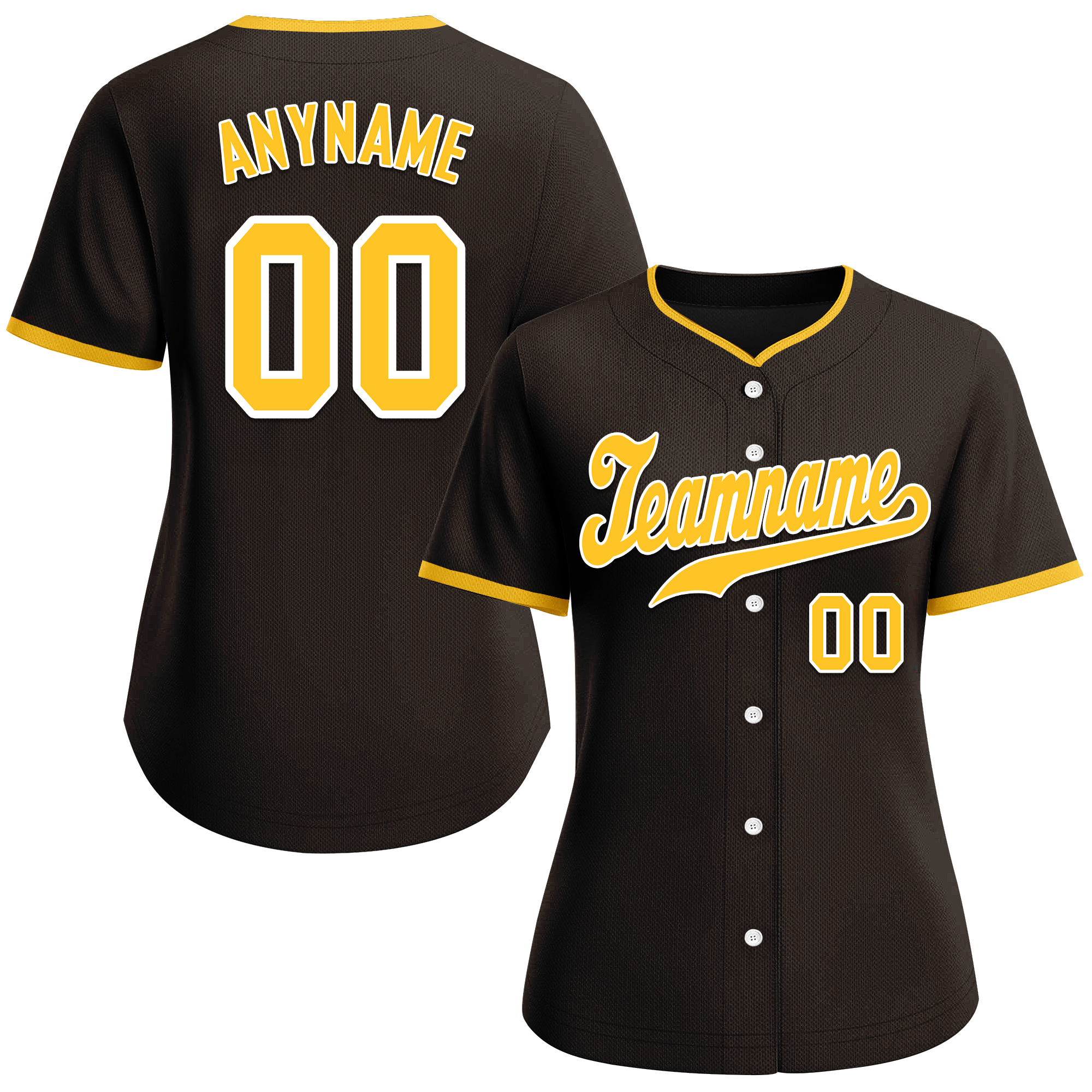 Custom Brown Classic Style Yellow Personalized Authentic Baseball Jersey BSBJ01-bd0faee