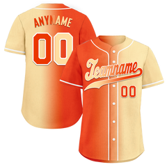 Custom Orange Beige Gradient Fashion Personalized Authentic Baseball Jersey BSBJ01-D0a707f