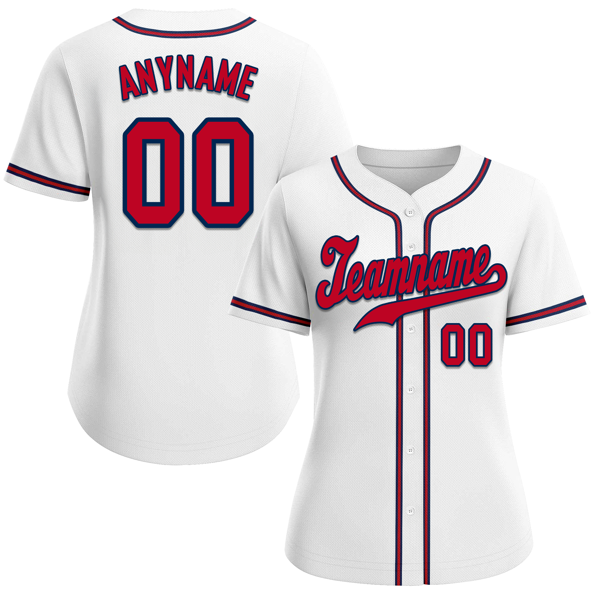 Custom White Classic Style Red Personalized Authentic Baseball Jersey BSBJ01-bd0facb
