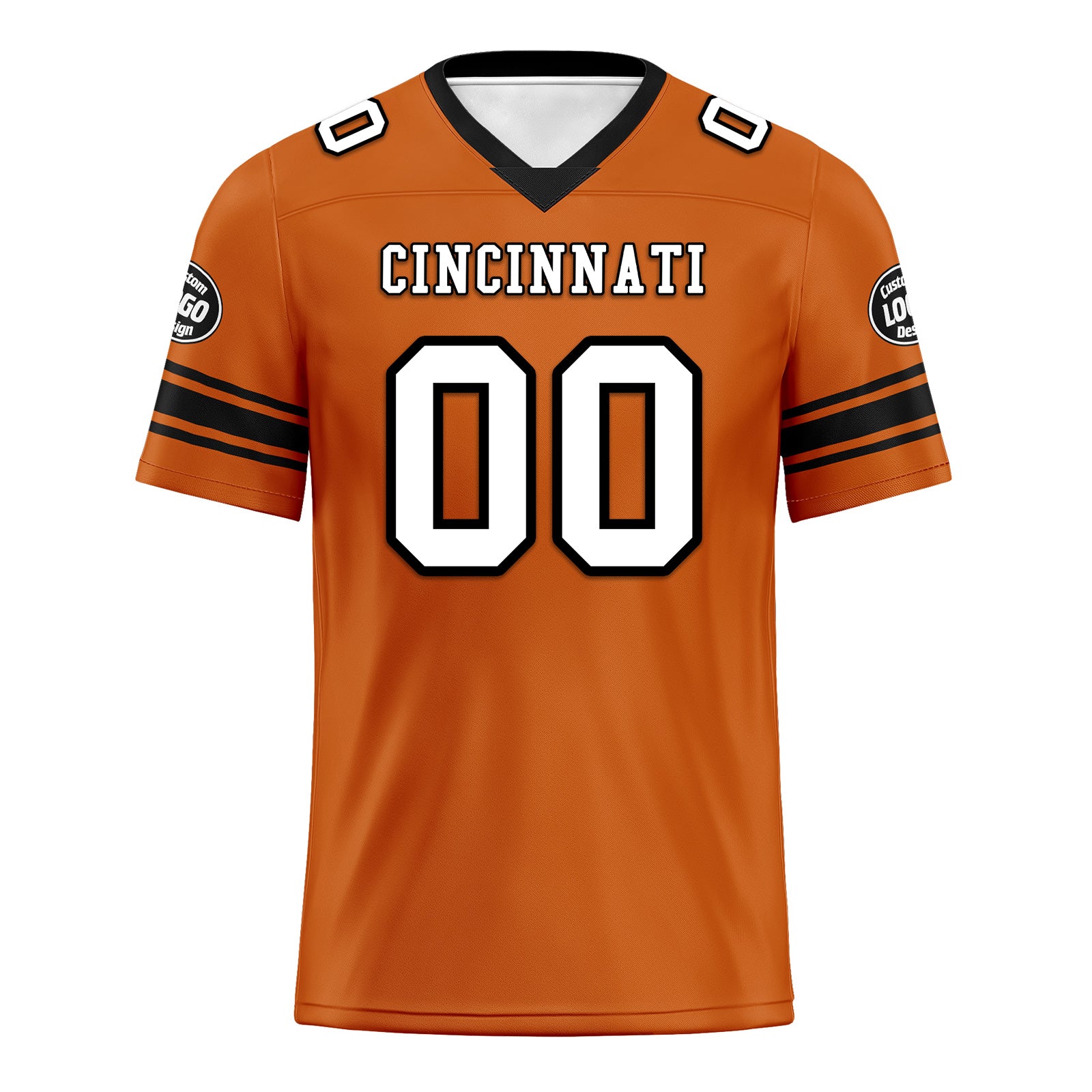 Custom Orange Black Cincinnati Personalized Authentic Football Jersey FBJ02-D020256-30