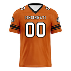 Custom Orange Black Cincinnati Personalized Authentic Football Jersey FBJ02-D020256-30