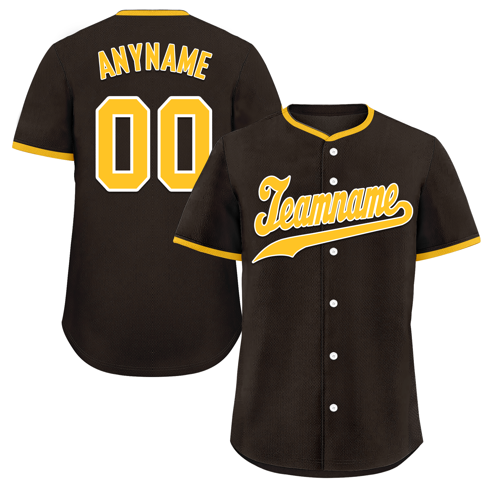 Custom Brown Classic Style Yellow Personalized Authentic Baseball Jersey BSBJ01-bd0faee