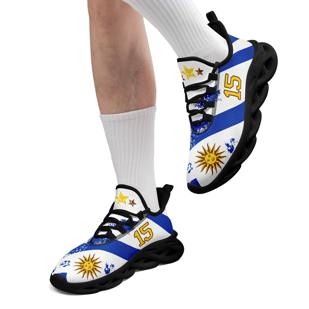 Custom Uruguay 2026 World Cup Sneakers DIY Country Flag Running Shoes Lightweight Sport Shoes Gift for Football Fans Personalized Team Name and Logo FN003-F009122-1