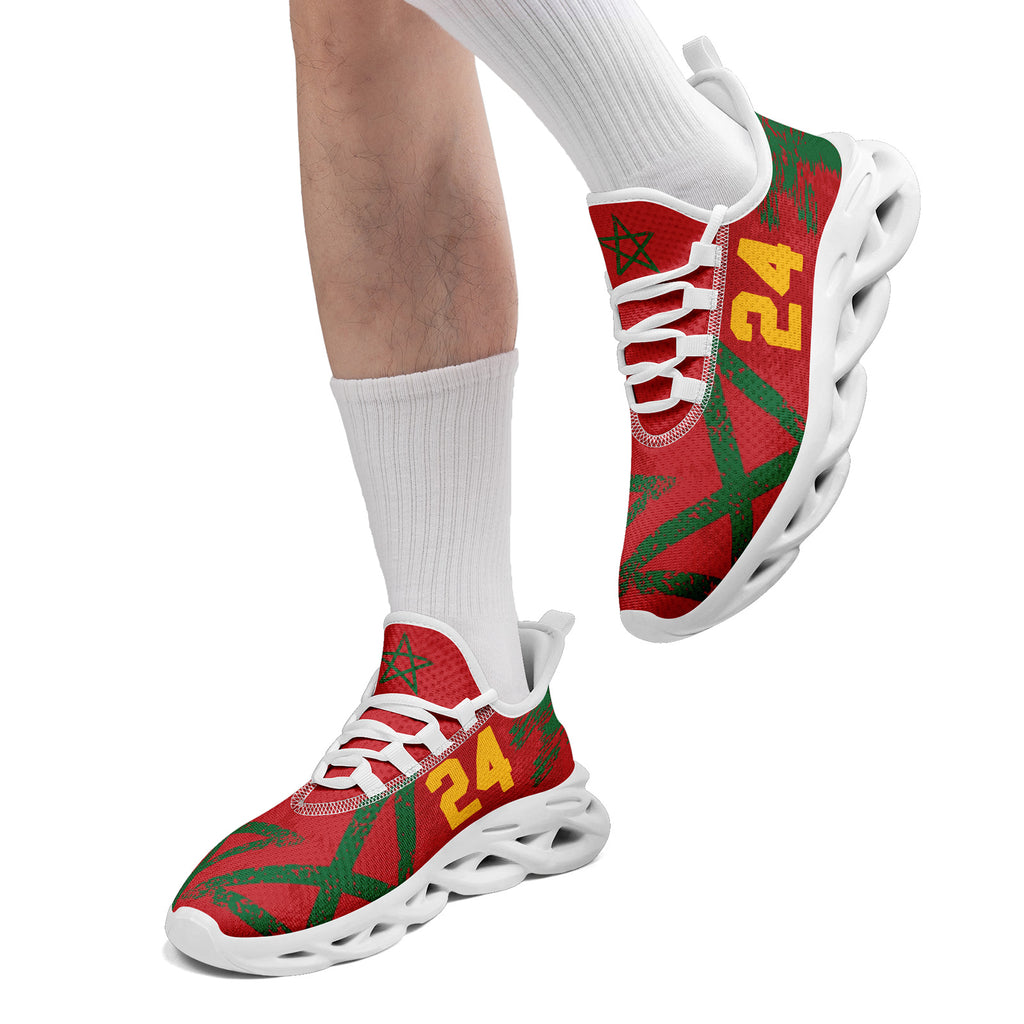Custom Morocco 2026 World Cup Sneakers DIY Country Flag Running Shoes Lightweight Sport Shoes Gift for Football Fans Personalized Team Name and Logo FN003-F009115-7