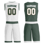 Custom White Green Classic Style Reversible Basketball Uniform Personalized COOLMAX BBJR-D017002
