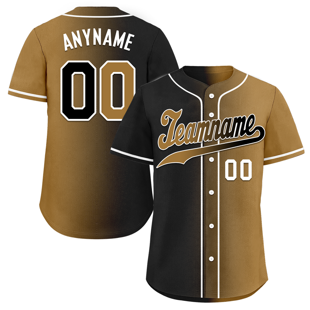 Custom Black Gold Gradient Fashion Personalized Authentic Baseball Jersey BSBJ01-D0a7a0d