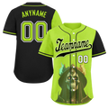 Custom Green Black Skull Fashion Personalized Authentic Baseball Jersey BSBJ01-D017153