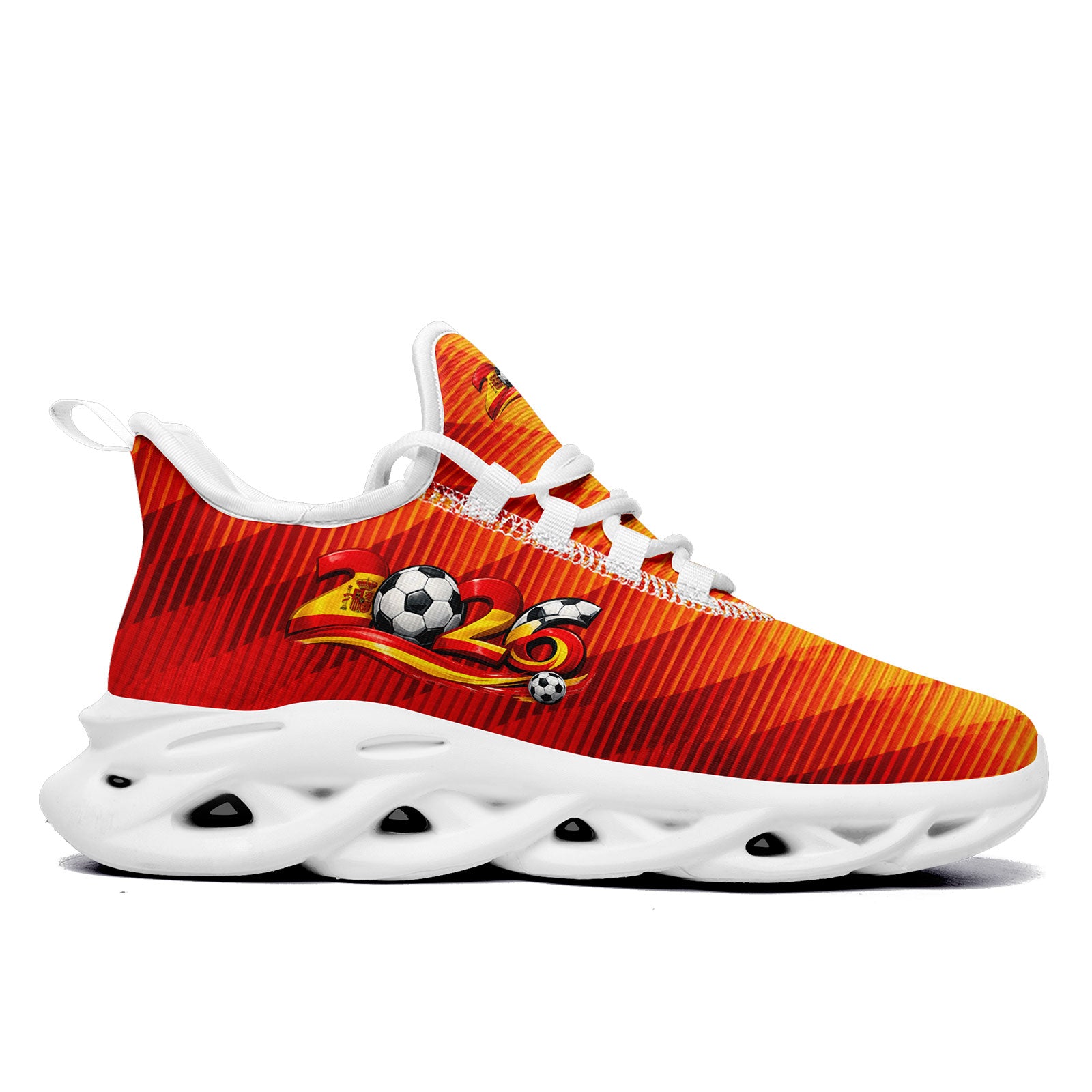 Custom 2026 World Cup Spain Sneakers DIY Country Flag Running Shoes Lightweight Sport Shoes Gift for Football Fans Personalized Team Name and Logo FN003-F027068-3
