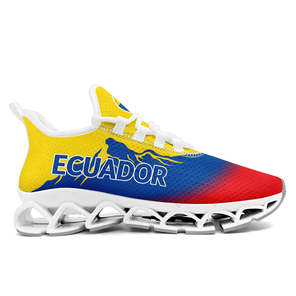 Custom Ecuador 2026 World Cup Sneakers DIY Country Flag Running Shoes Lightweight Sport Shoes Gift for Football Fans Personalized Team Name and Logo FN003XD-F009092-5