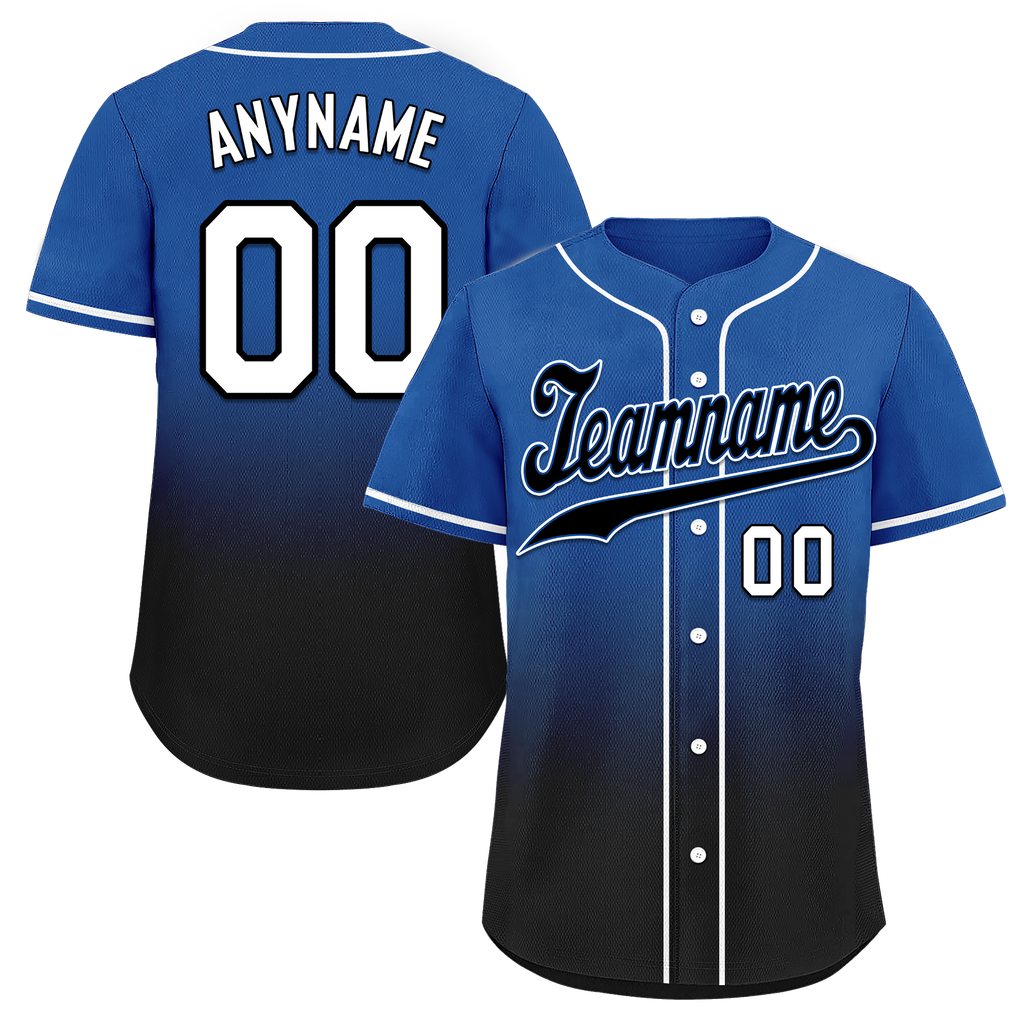 Custom Blue Black Fade Fashion Personalized Authentic Baseball Jersey BSBJ01-D0a70be