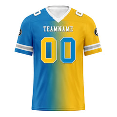 Custom Yellow Blue California Personalized Authentic Football Jersey FBJ02-D028017-27