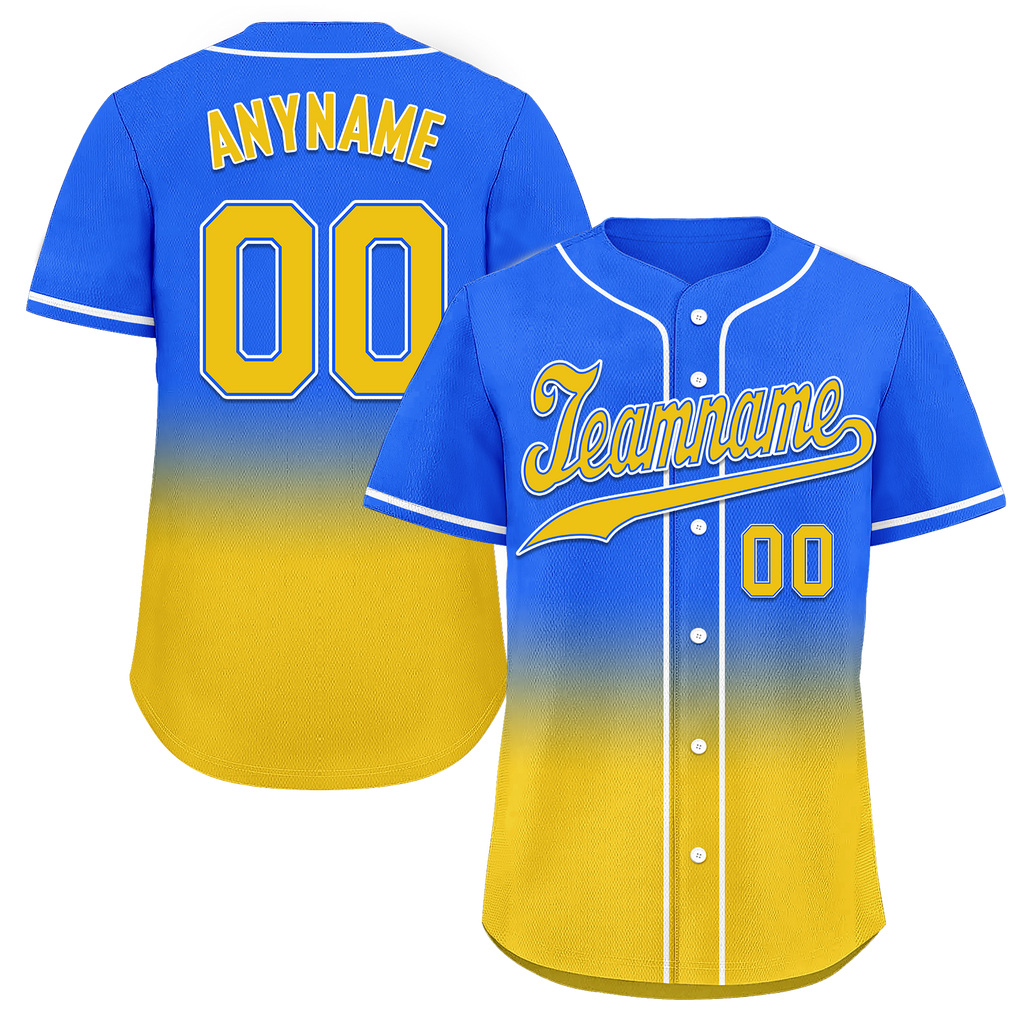 Custom Blue Yellow Fade Fashion Personalized Authentic Baseball Jersey BSBJ01-D0a70c0