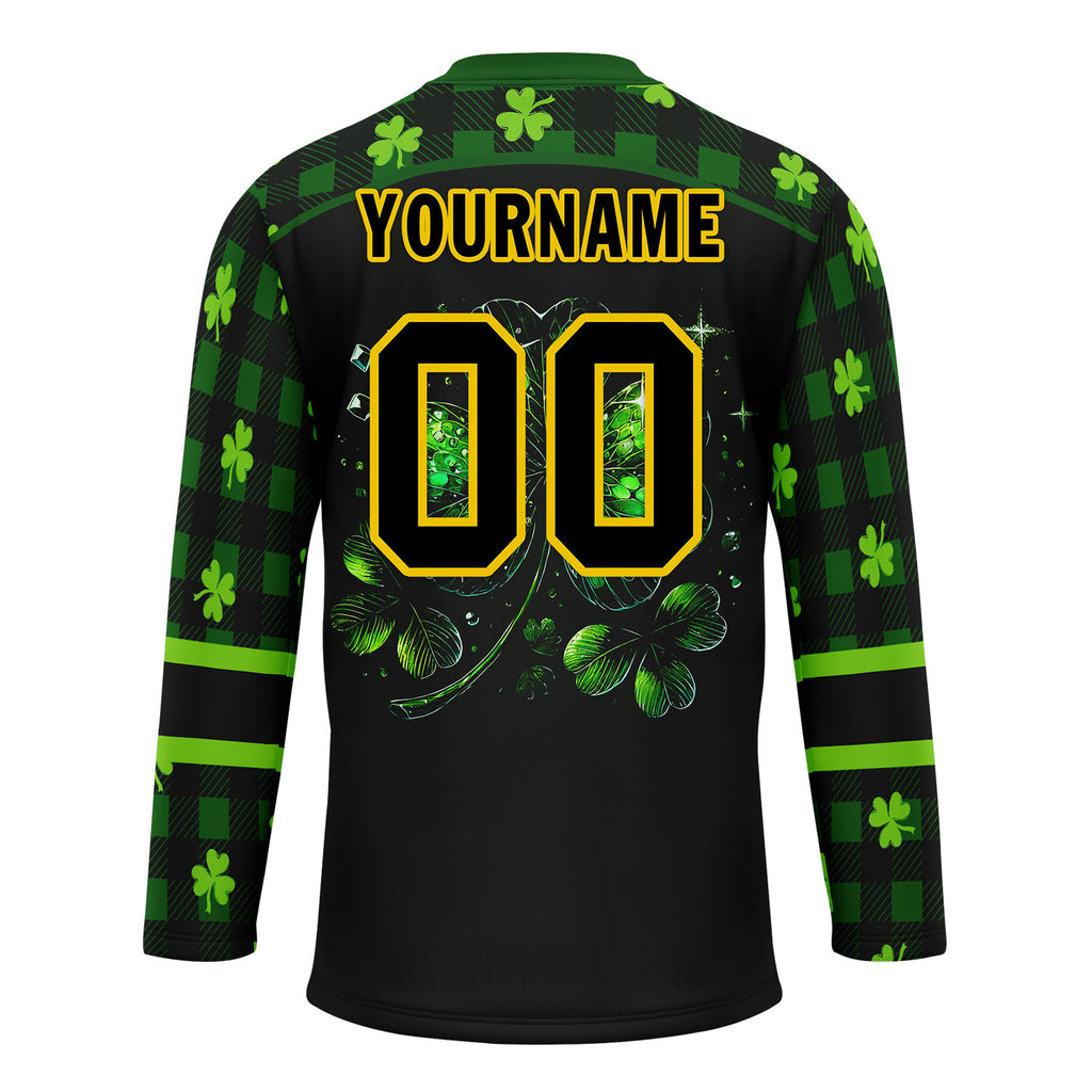 Custom Four-leaf clover Personalized Hockey Jersey HCKJ01-E0615-8