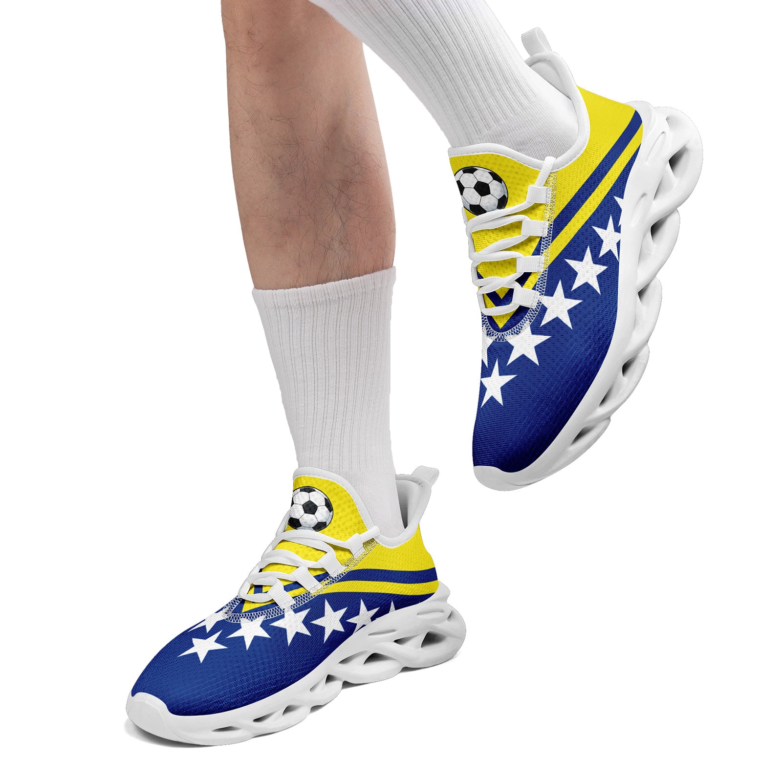 Custom Curaçao 2026 World Cup Sneakers DIY Country Flag Running Shoes Lightweight Sport Shoes Gift for Football Fans Personalized Team Name and Logo FN003-F009074-5