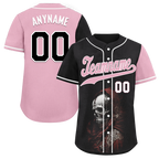 Custom Black Red Skull Fashion Personalized Authentic Baseball Jersey BSBJ01-D017148