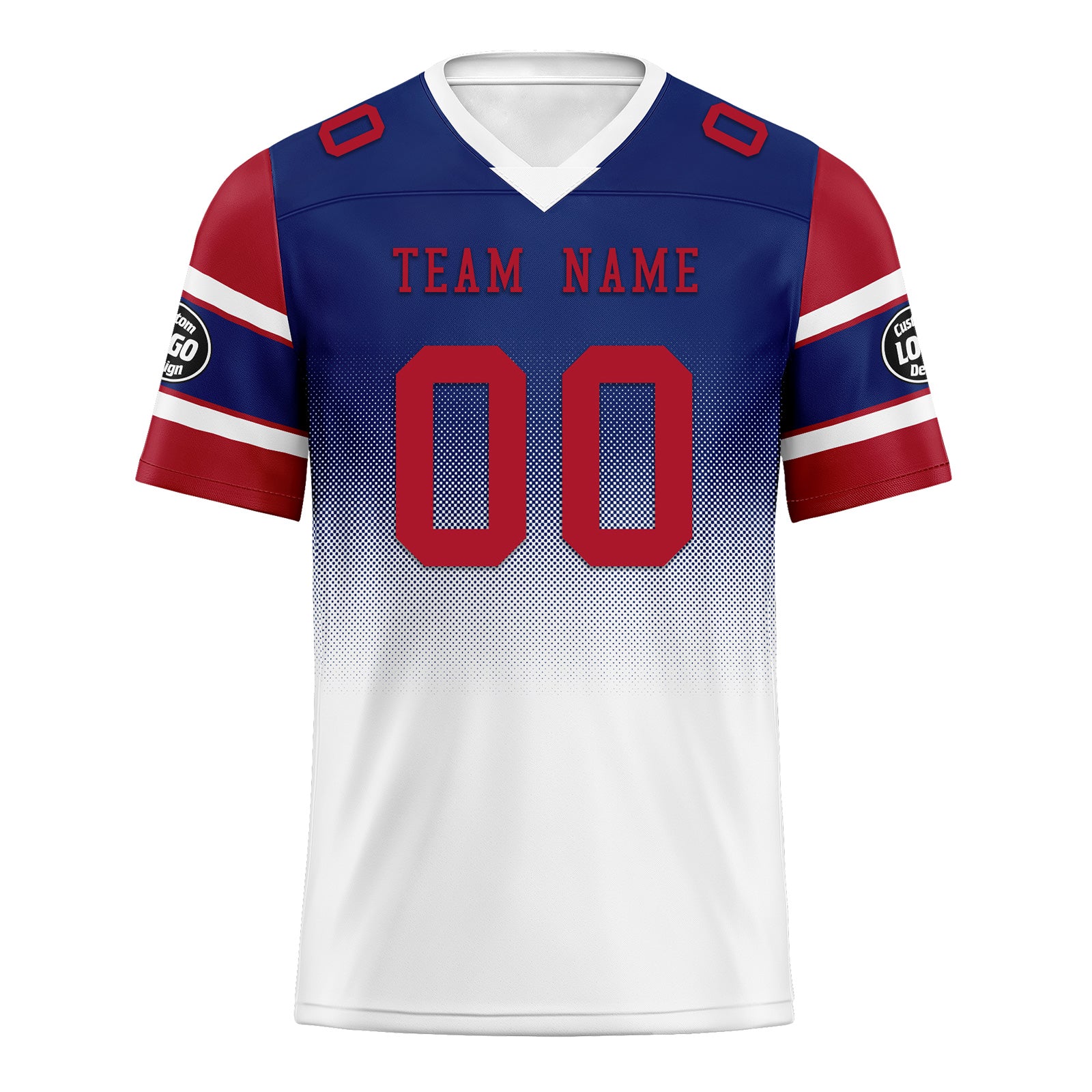 Custom Blue White New York Personalized Authentic Football Jersey FBJ02-D020249-21