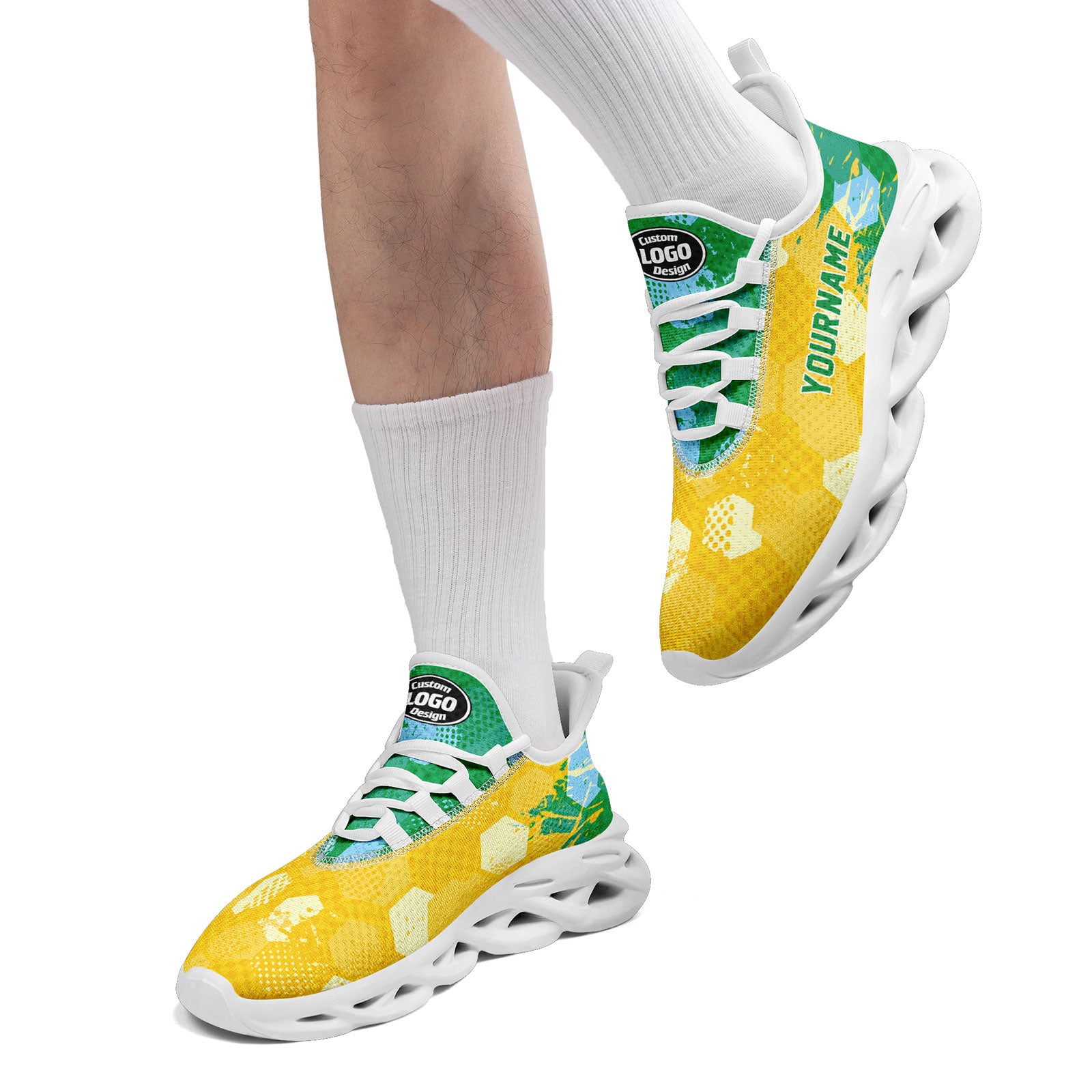 Custom 2026 World Cup Brazil Sneakers DIY Country Flag Running Shoes Lightweight Sport Shoes Gift for Football Fans Personalized Team Name and Logo FN003-F027085-3