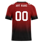 Custom Black Red Fade Fashion Personalized Authentic Football Jersey FBJ02-D06098