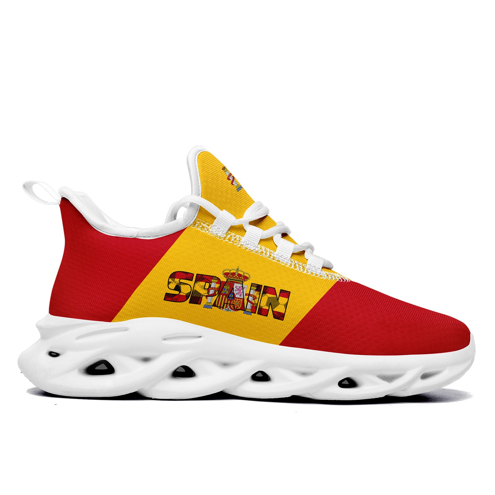 Custom 2026 World Cup Spain Sneakers DIY Country Flag Running Shoes Lightweight Sport Shoes Gift for Football Fans Personalized Team Name and Logo FN003-F027068-5