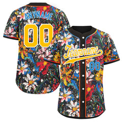 Custom Graffiti Pattern Abstract Floral Patterns Personalized Authentic Baseball Jersey BSBJ01-D020171-1