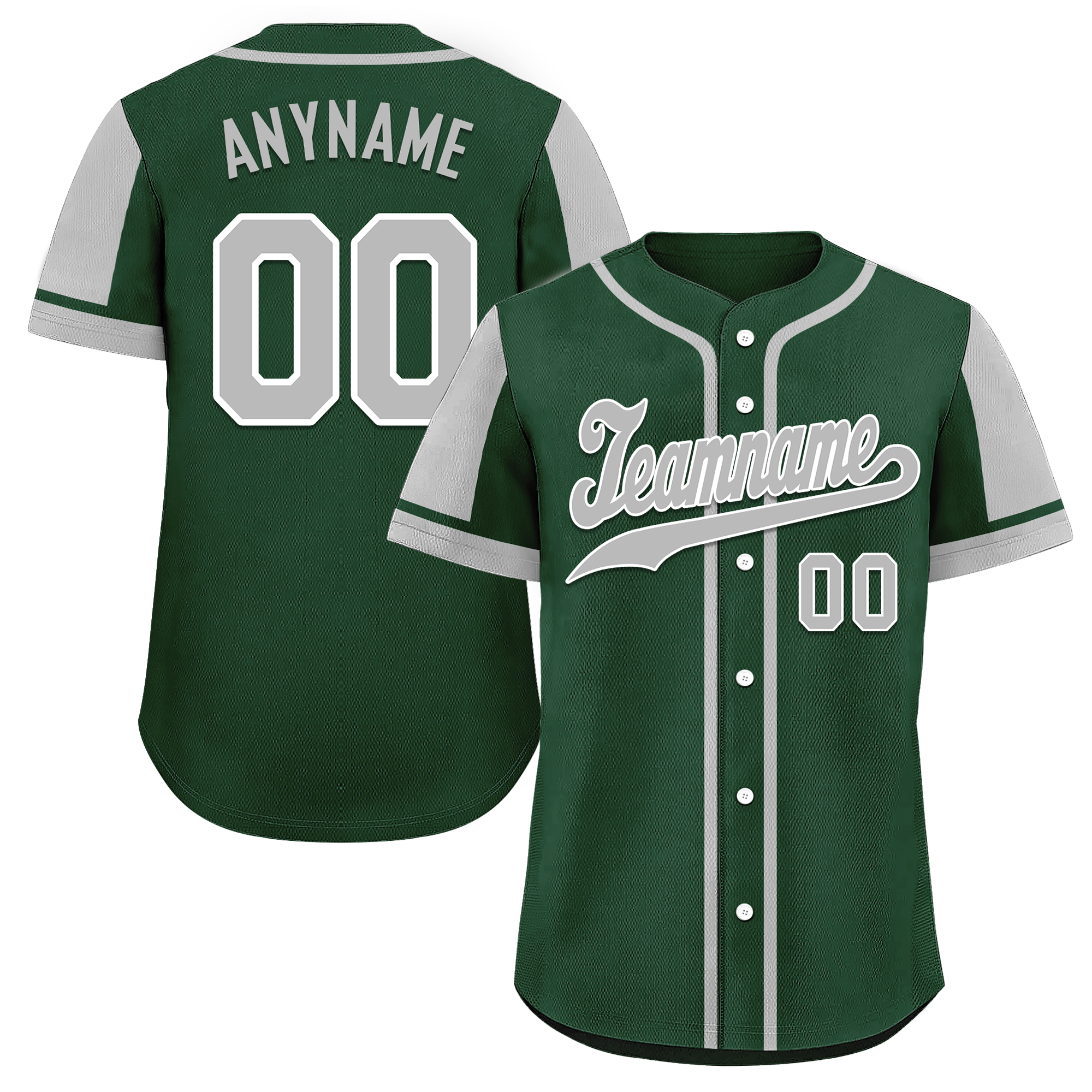 Custom Green Gray Raglan Sleeves Personalized Authentic Baseball Jersey BSBJ01-D017174
