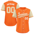 Custom Orange Yellow Stripe Fashion Personalized Authentic Baseball Jersey BSBJ01-D017235