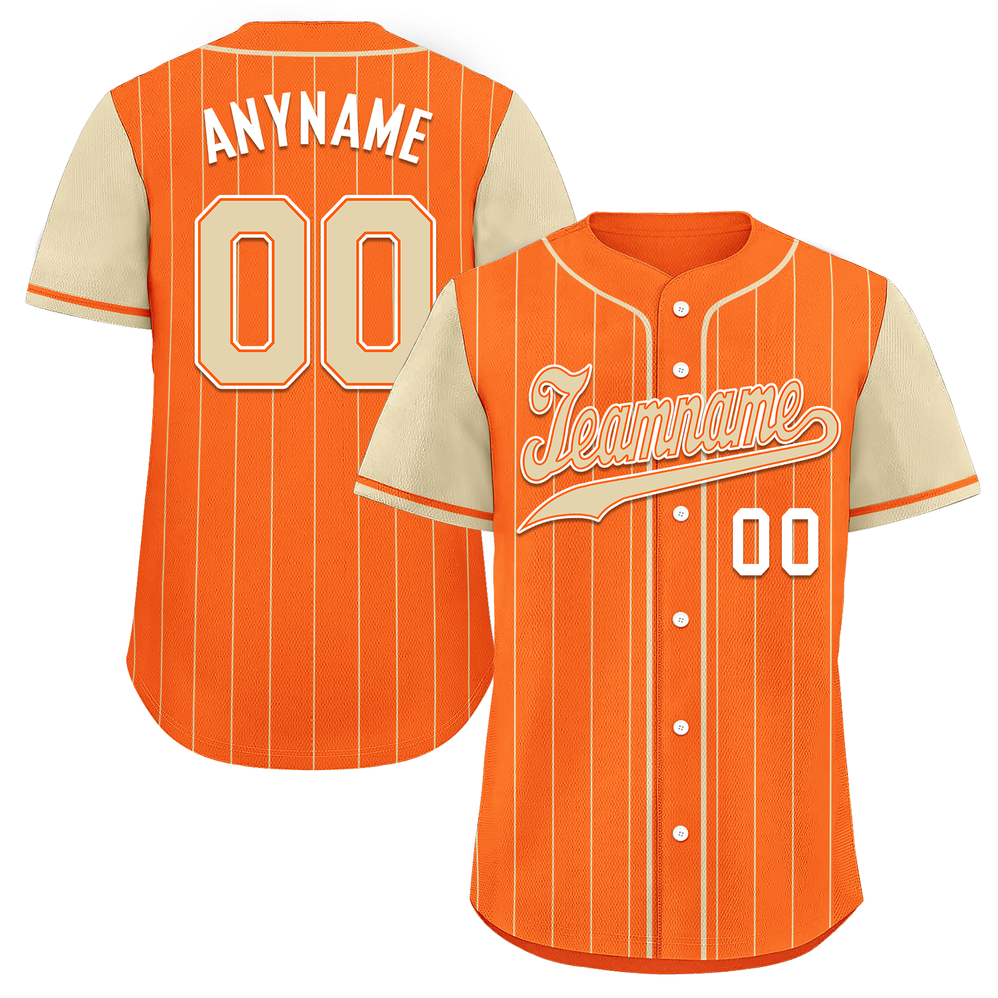 Custom Orange Yellow Stripe Fashion Personalized Authentic Baseball Jersey BSBJ01-D017235