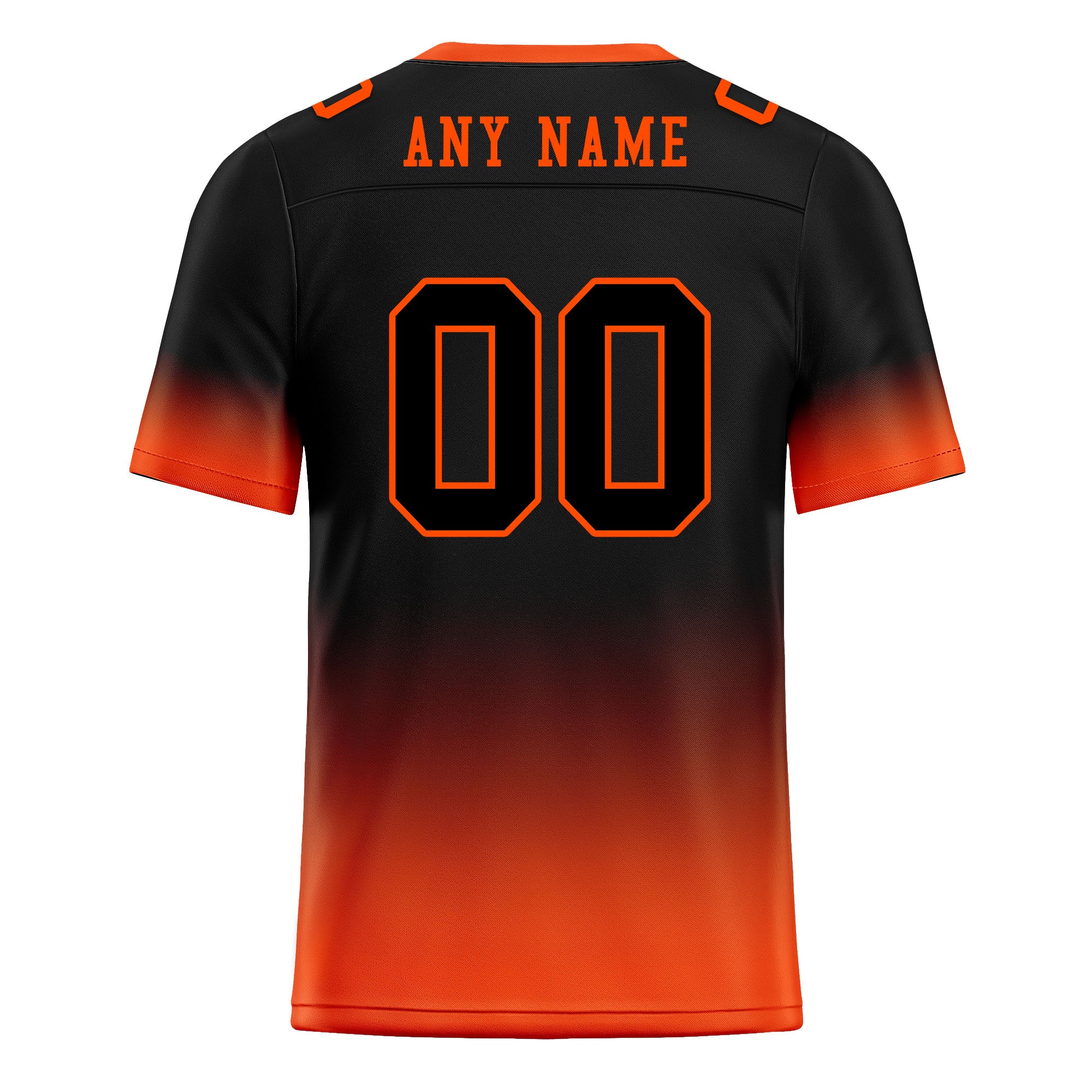 Custom Black Orange Fade Fashion Personalized Authentic Football Jersey FBJ02-D06087