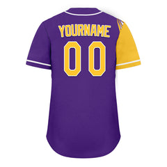 Custom Purple Yellow Classic Style Personalized Authentic Baseball Jersey UN002-D0b0a00-a7