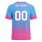 Custom Blue Pink Fade Fashion Personalized Authentic Football Jersey FBJ02-D06104