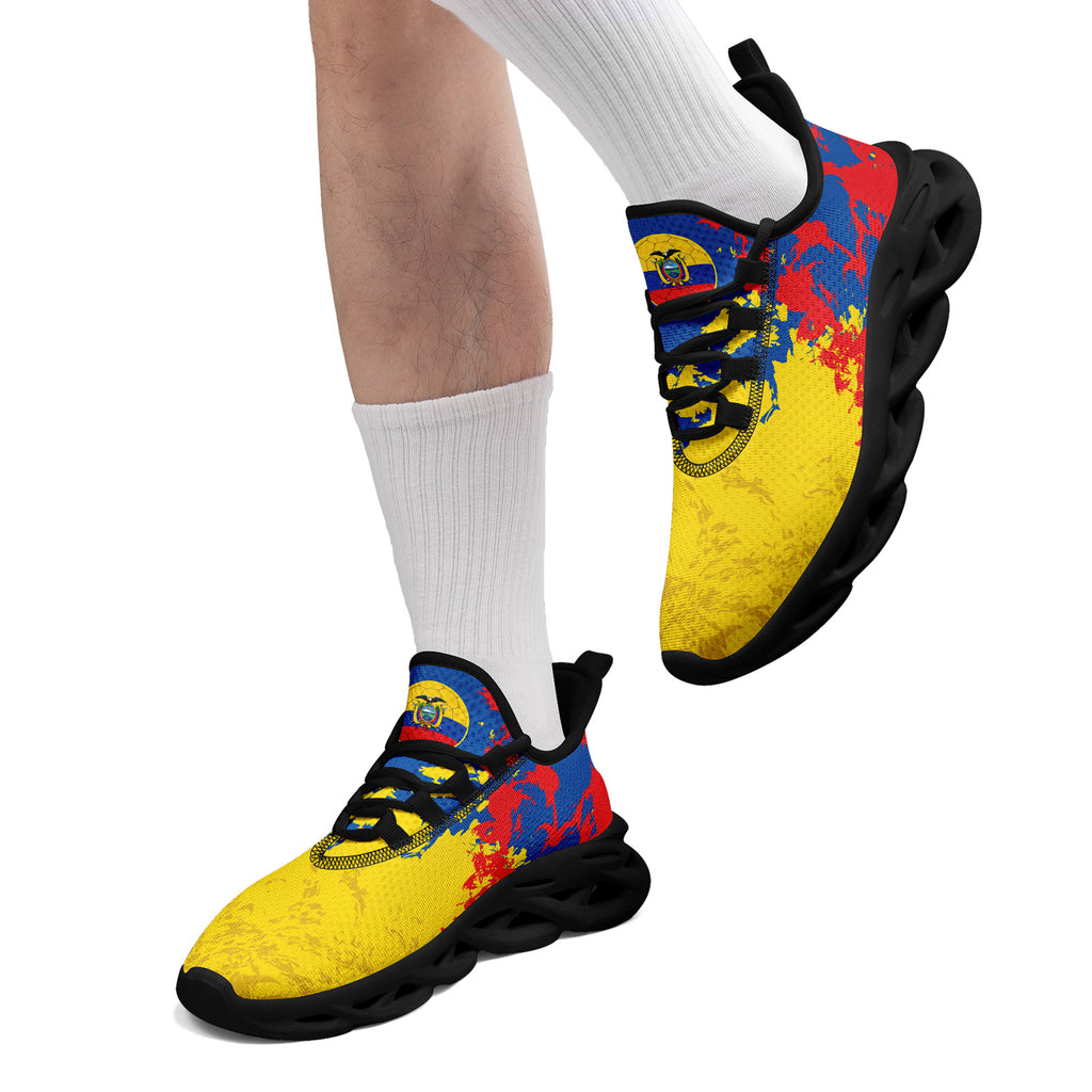 Custom Ecuador 2026 World Cup Sneakers DIY Country Flag Running Shoes Lightweight Sport Shoes Gift for Football Fans Personalized Team Name and Logo FN003-F009077-1
