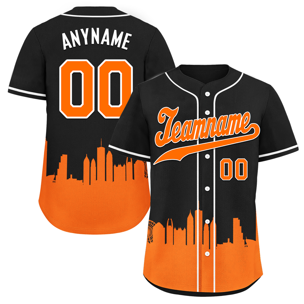 Custom Black Orange City Edition Personalized Authentic Baseball Jersey BSBJ01-D017133