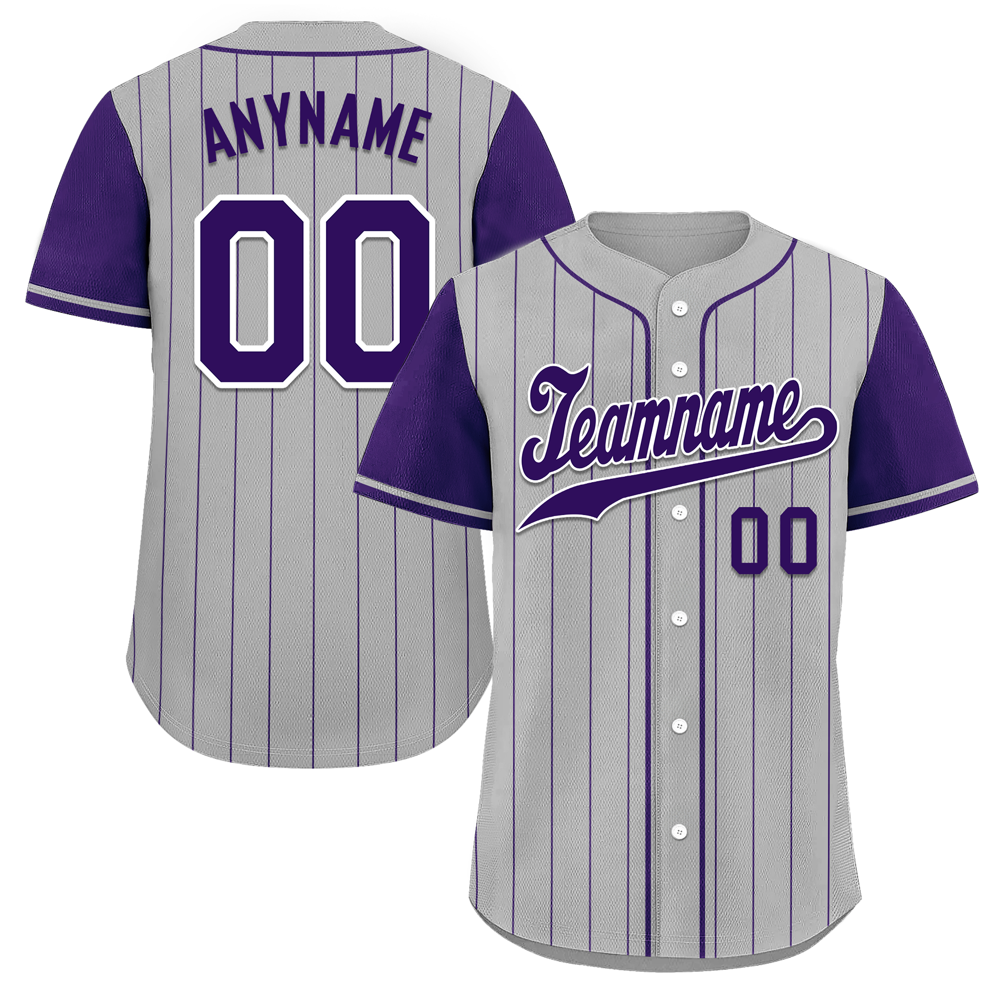 Custom Gray Purple Stripe Fashion Personalized Authentic Baseball Jersey BSBJ01-D017253