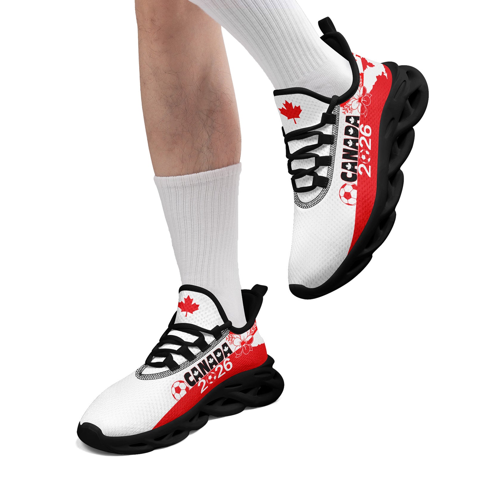Custom 2026 World Cup Canada Sneakers DIY Country Flag Running Shoes Lightweight Sport Shoes Gift for Football Fans Personalized Team Name and Logo FN003-F023060-5