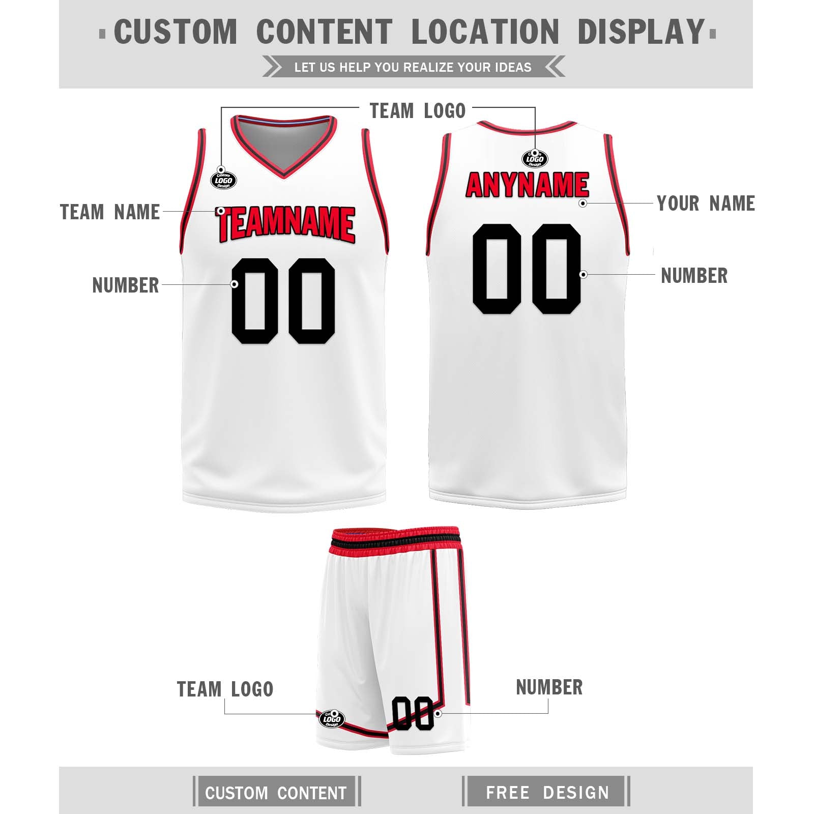 Custom Red White Black Houston City Edition Personalized Reversible Basketball Set Sports Basketball Jersey BBJ01R-D0610-11
