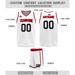 Custom Red White Black Houston City Edition Personalized Reversible Basketball Set Sports Basketball Jersey BBJ01R-D0610-11