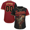 Custom Black Red Skull Fashion Personalized Authentic Baseball Jersey BSBJ01-D017141