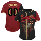 Custom Black Red Skull Fashion Personalized Authentic Baseball Jersey BSBJ01-D017141