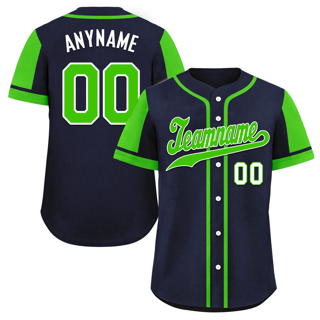 Custom Blue Green Raglan Sleeves Personalized Authentic Baseball Jersey BSBJ01-D017181