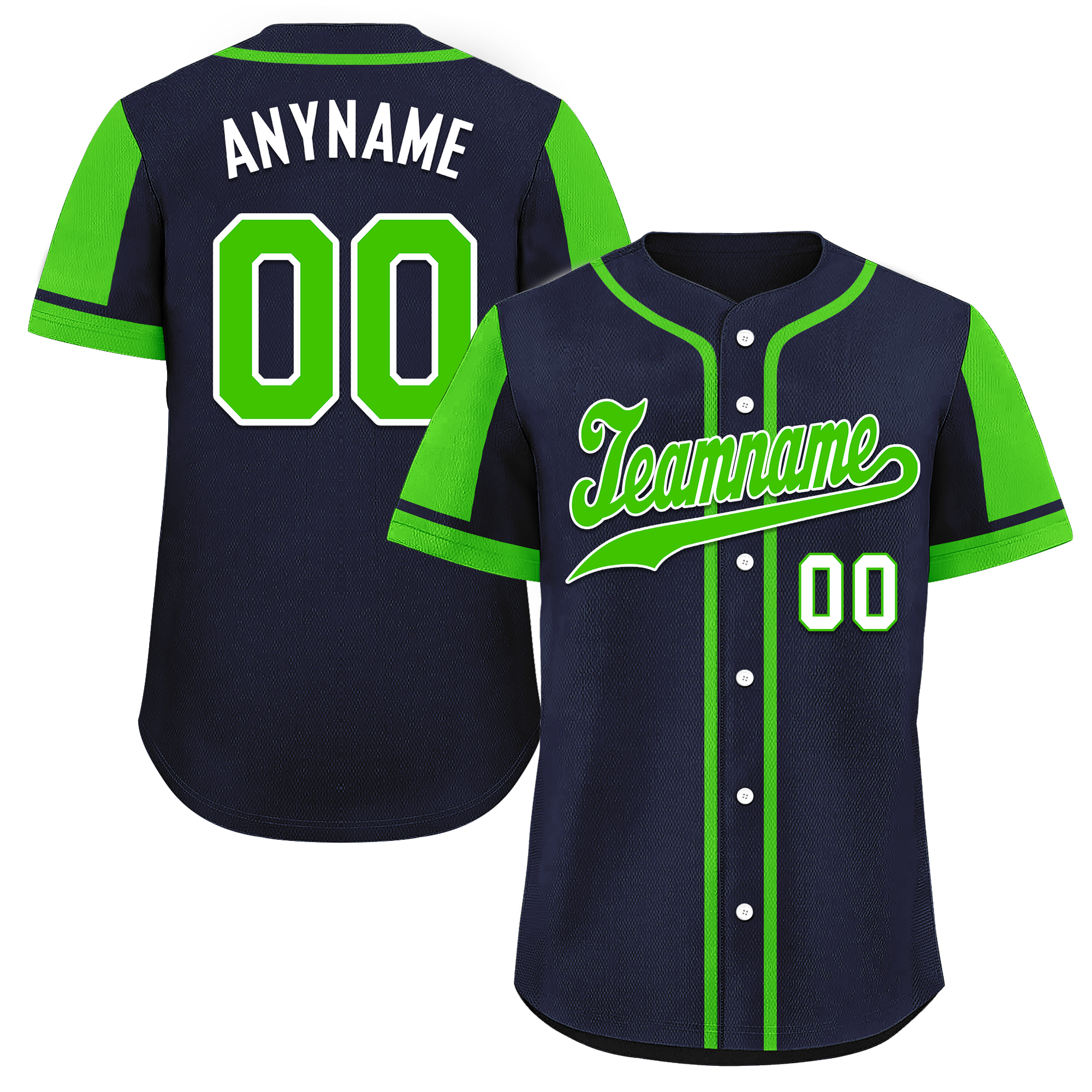 Custom Blue Green Raglan Sleeves Personalized Authentic Baseball Jersey BSBJ01-D017181
