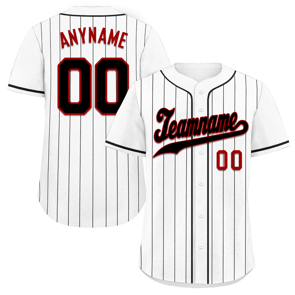Custom White Stripe Fashion Personalized Authentic Baseball Jersey BSBJ01-D017224