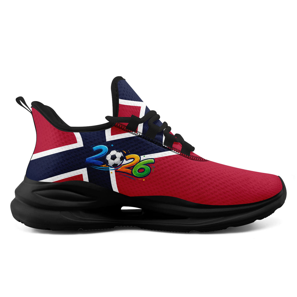 Custom 2026 World Cup Norway Sneakers DIY Country Flag Running Shoes Lightweight Sport Shoes Gift for Football Fans Personalized Team Name and Logo FN079-F027070-4