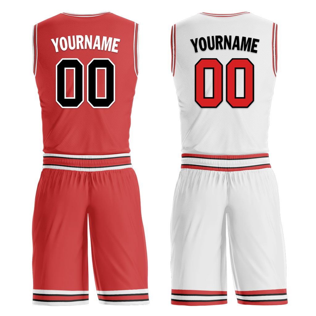 Custom Red White Classic Style Reversible Basketball Uniform Personalized Ordinary BBJR-D017005