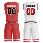 Custom Red White Classic Style Reversible Basketball Uniform Personalized Ordinary BBJR-D017005