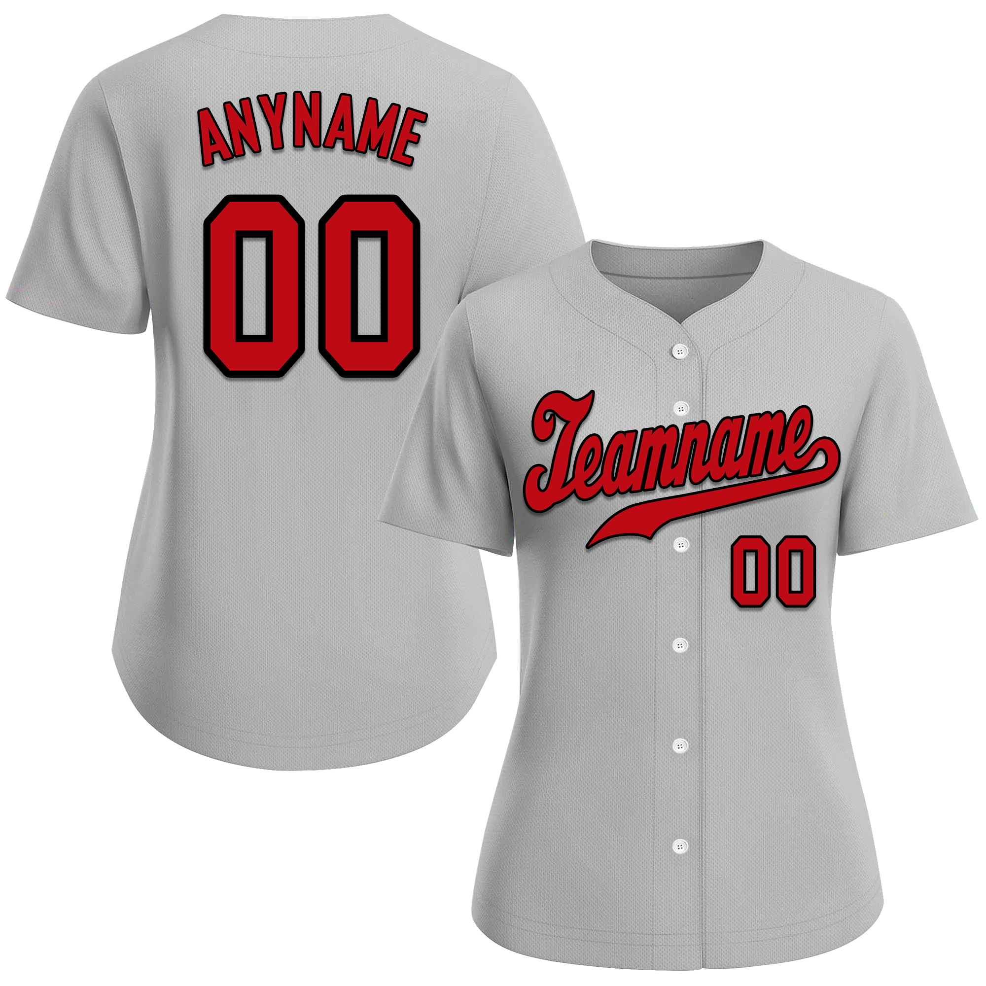 Custom Grey Classic Style Red Personalized Authentic Baseball Jersey BSBJ01-bd0fae0