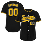 Custom Black Classic Style Yellow Personalized Authentic Baseball Jersey BSBJ01-bd0fad7